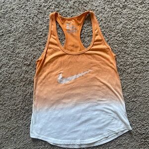 Nike Orange to White Ombre Racerback Tank Top
